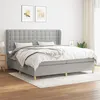 Image de vidaXL Boxspring met matras stof lichtgrijs 200x200 cm3128869