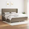 Image de vidaXL Boxspring met matras stof taupe 200x200 cm3128873