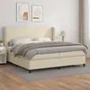 Image de vidaXL Sommier à lattes de lit avec matelas Crème 200x200cm Similicuir