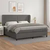 Image de vidaXL Boxspring met matras kunstleer grijs 200x200 cm3128995
