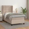 Image de vidaXL Boxspring met matras kunstleer cappuccinokleurig 90x190 cm3129008