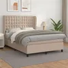 Image de vidaXL Boxspring met matras kunstleer cappuccinokleurig 140x190 cm3129032