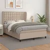 Image de vidaXL Boxspring met matras kunstleer cappuccinokleurig 140x200 cm3129038
