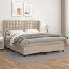 Image de vidaXL Boxspring met matras kunstleer cappuccinokleurig 160x200 cm3129044