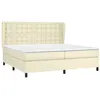 Image de vidaXL Sommier à lattes de lit avec matelas Crème 200x200cm Similicuir