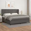 Image de vidaXL Boxspring met matras kunstleer grijs 200x200 cm3129055