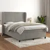 Image de vidaXL Boxspring met matras fluweel lichtgrijs 140x190 cm3129087