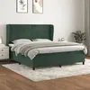 Image de vidaXL Boxspring met matras fluweel donkergroen 160x200 cm3129102