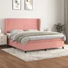 Image de vidaXL Boxspring met matras fluweel roze 160x200 cm3129104