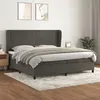 Image de vidaXL Boxspring met matras fluweel donkergrijs 200x200 cm3129112