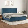 Image de vidaXL Boxspring met matras fluweel donkerblauw 200x200 cm3129115