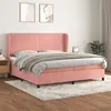 Image de vidaXL Boxspring met matras fluweel roze 200x200 cm3129116