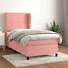 Image de vidaXL Boxspring met matras fluweel roze 90x190 cm3129128