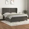 Image de vidaXL Boxspring met matras fluweel donkergrijs 180x200 cm3129166