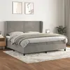 Image de vidaXL Boxspring met matras fluweel lichtgrijs 200x200 cm3129171