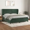 Image de vidaXL Boxspring met matras fluweel donkergroen 200x200 cm3129174