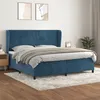 Image de vidaXL Boxspring met matras fluweel donkerblauw 200x200 cm3129175