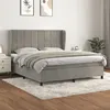 Image de vidaXL Boxspring met matras fluweel lichtgrijs 180x200 cm3129225