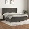 Image de vidaXL Boxspring met matras fluweel donkergrijs 180x200 cm3129226