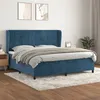 Image de vidaXL Boxspring met matras fluweel donkerblauw 200x200 cm3129235