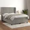 Image de vidaXL Boxspring met matras fluweel lichtgrijs 140x200 cm3129273