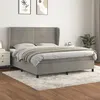 Image de vidaXL Boxspring met matras fluweel lichtgrijs 180x200 cm3129285