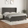 Image de vidaXL Boxspring met matras fluweel donkergrijs 180x200 cm3129286