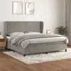 Image de vidaXL Boxspring met matras fluweel lichtgrijs 200x200 cm3129291
