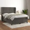 Image de vidaXL Boxspring met matras fluweel donkergrijs 140x200 cm3129334