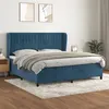 Image de vidaXL Boxspring met matras fluweel donkerblauw 200x200 cm3129355