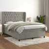 Image de vidaXL Boxspring met matras fluweel lichtgrijs 140x200 cm3129393