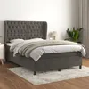 Image de vidaXL Boxspring met matras fluweel donkergrijs 140x200 cm3129394
