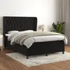 Image de vidaXL Boxspring met matras fluweel zwart 140x200 cm3129395