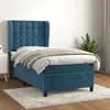 Image de vidaXL Boxspring met matras fluweel donkerblauw 90x200 cm3129433