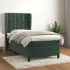 Image de vidaXL Boxspring met matras fluweel donkergroen 100x200 cm3129438