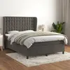 Image de vidaXL Boxspring met matras fluweel donkergrijs 140x190 cm3129448