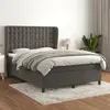 Image de vidaXL Boxspring met matras fluweel donkergrijs 140x200 cm3129454