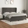 Image de vidaXL Boxspring met matras fluweel donkergrijs 160x200 cm3129460
