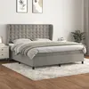 Image de vidaXL Boxspring met matras fluweel lichtgrijs 180x200 cm3129465