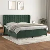 Image de vidaXL Boxspring met matras fluweel donkergroen 200x200 cm3129474