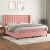 Image de vidaXL Boxspring met matras fluweel roze 200x200 cm3129476