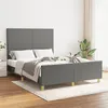 Image de vidaXL Bedframe zonder matras stof donkergrijs 140x190 cm3124888