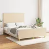 Image de vidaXL Bedframe zonder matras stof cràmekleurig 140x190 cm3124892