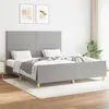Image de vidaXL Bedframe zonder matras stof lichtgrijs 160x200 cm3124903
