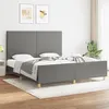Image de vidaXL Bedframe zonder matras stof donkergrijs 180x200 cm3124912
