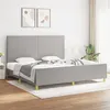 Image de vidaXL Bedframe zonder matras stof lichtgrijs 200x200 cm3124919