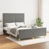 Image de vidaXL Bedframe zonder matras stof donkergrijs 140x190 cm3124969