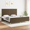 Image de vidaXL Bedframe zonder matras stof donkerbruin 180x200 cm3124995