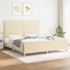 Image de vidaXL Bedframe zonder matras stof cràmekleurig 180x200 cm3124997