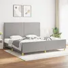 Image de vidaXL Bedframe zonder matras stof lichtgrijs 200x200 cm3125000